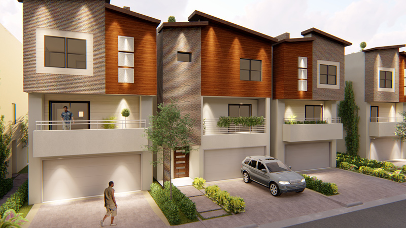 Lonestar Towhomes Development - Front View