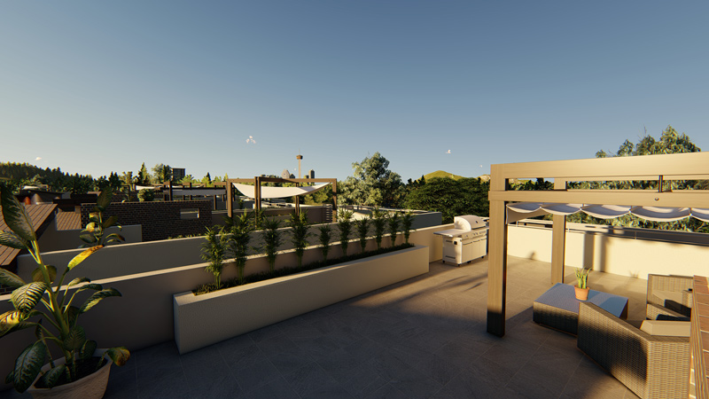 Lonestar Towhomes Development - Roof Top to City